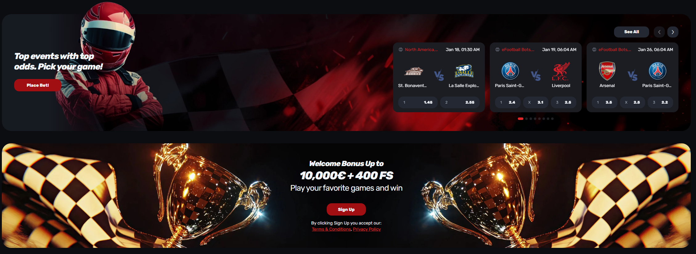 Redracer Willkommenspaket Promotion Bild